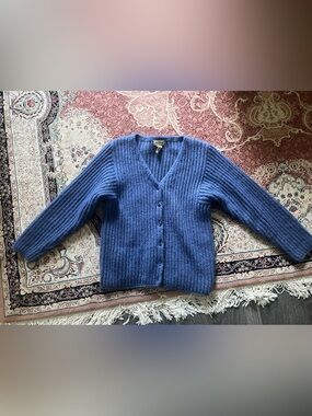 Vintage L.L. Bean Mohair Wool Light Purple Cardigan